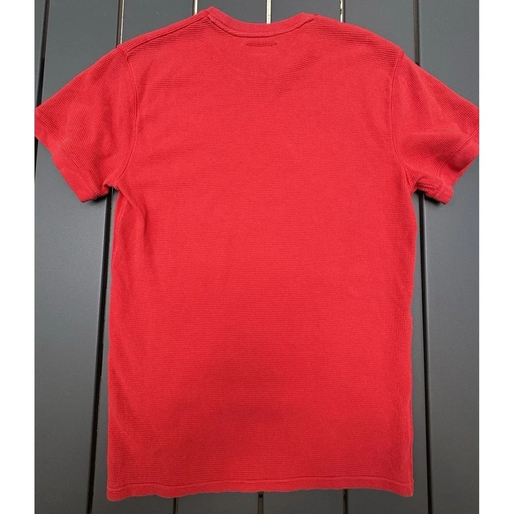 Polo Ralph Lauren Mens Red Waffle Knit Thermal T-Shirt S Short Sleeve Pony Logo
